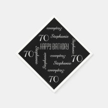 Svartvitt 70:e Födelsedagsfesten Upprepande Namn