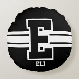 Svartvitt - alla sportbrev rund kudde