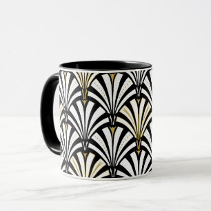Svartvitt art décofläktmönster - mugg