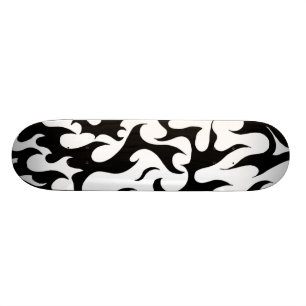 svartvitt avfyra designskateboarden old school skateboard bräda 21,6 cm