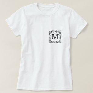 Svartvitt beställnings- MonogramLeopardtryck T-shirt
