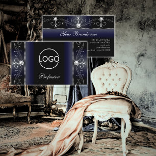 Svartvitt bläckbläckstråle med Logotyp Visitkort