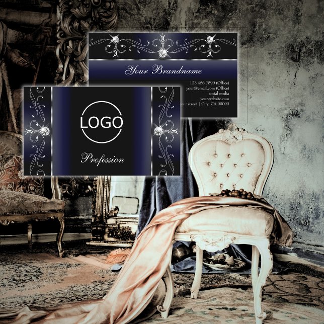 Svartvitt bläckbläckstråle med Logotyp Visitkort (Skapare uppladdad)