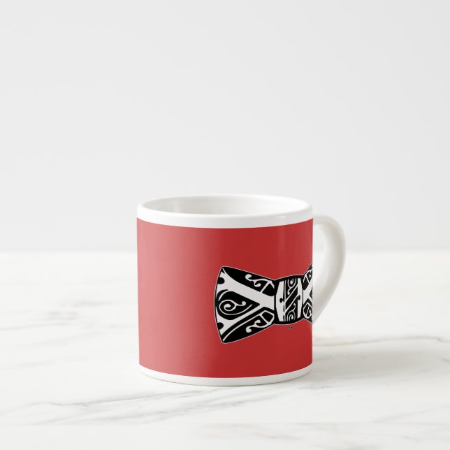 Svartvitt blanksteg espressomugg (Framsida höger)