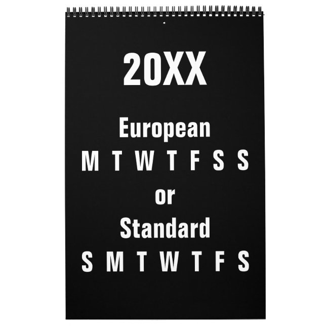 Svartvitt ~ Bytbart år Kalender (Omslag)