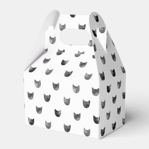 Svartvitt chic gulligt kattmönster presentaskar