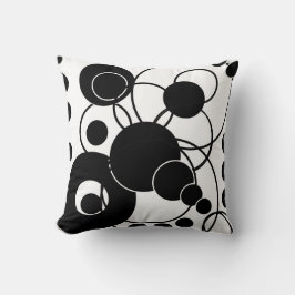 Svartvitt cirklar kudde
