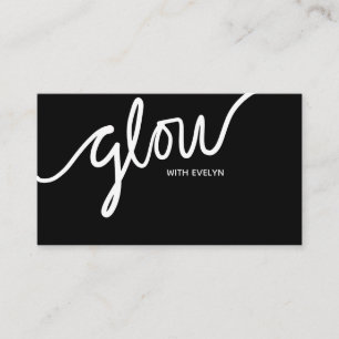 Svartvitt cursive glöd visitkort