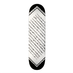 Svartvitt däck 1 för musikmönsteranpassade skateboard bräda 20 cm