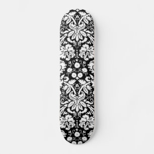 Svartvitt damastast mönster mini skateboard bräda 18,5 cm