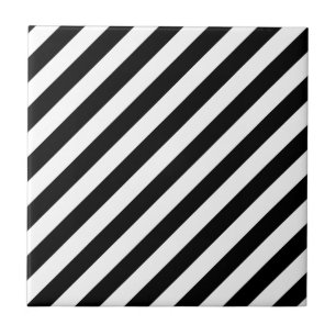 Svartvitt Diagonalrandmönster Kakelplatta