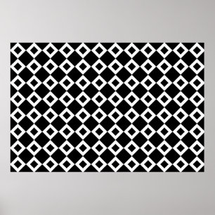 Svartvitt diamantmönster poster