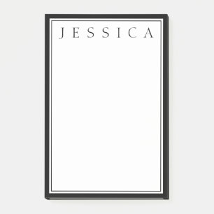 Svartvitt Ditt namn Post-it Block