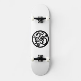 Svartvitt drabräde mini skateboard bräda 18,5 cm