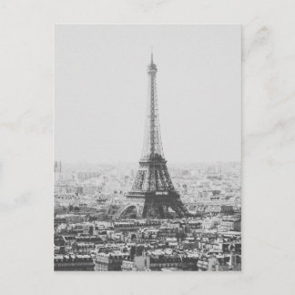 Svartvitt Eiffel Torn Parkinfoto Vykort