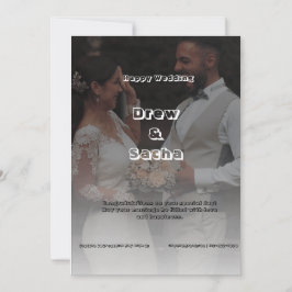 Svartvitt enkelt Bröllop Inbjudningar