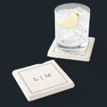 Svartvitt enkelt klassiskt minimalistiskt Monogram Stenunderlägg<br><div class="desc">Enkel sten underlägg med en modern elegant med två brev-monogram omgivna av ett tunt gräns i klassisk svartvitt. En uppsättning av dessa chic- och snyggt underlägg är en underbar gåva från bröllop till ett minimalistiskt par.</div>