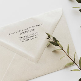 Svartvitt enkelt Modern Adress Stämpel