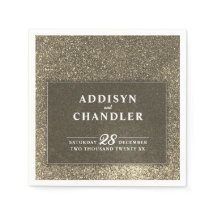 Svartvitt enkelt Modern Bröllop Guld Glitter