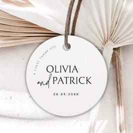 Svartvitt enkelt Modern Minimalist Bröllop Gåvor Etiketter