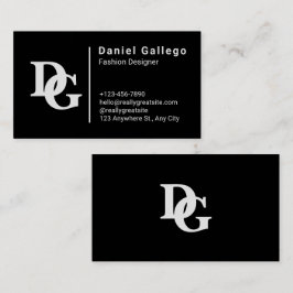 Svartvitt enkelt personligt visitkort