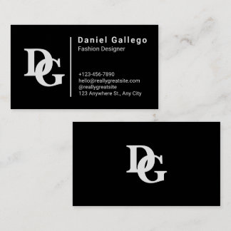 Svartvitt enkelt personligt visitkort