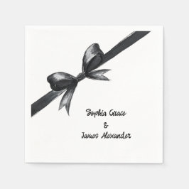 Svartvitt fack | Elegant bröllop | Monokrom Pappersservett