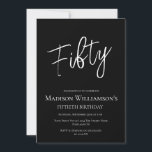 Svartvitt femtio minimala 50:e Födelsedagsfesten I Inbjudningar<br><div class="desc">Svartvitt femtio minimala 50:e Födelsedagsfesten. Matchande kontorsmateriel och party finns tillgängliga i stället</div>