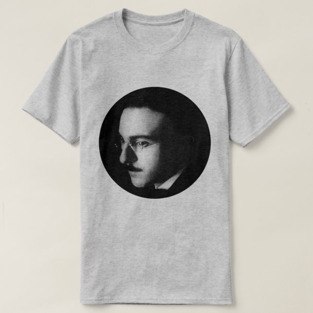 SVARTVITT FERNANDO PESSOA-PORTRÄTT T-SHIRT (Design framsida)
