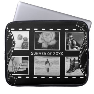 Svartvitt filma rullen laptop fodral