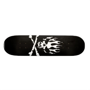 svartvitt flamma skalleskridskon stiger ombord old school skateboard bräda 21,6 cm