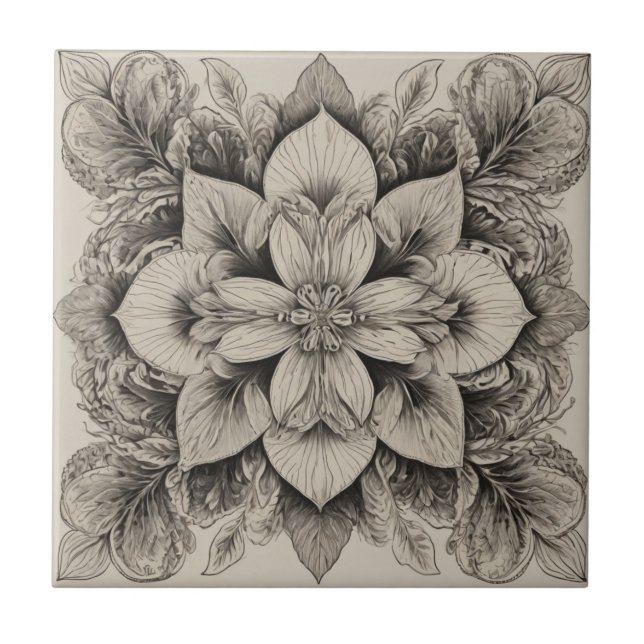 Svartvitt för elegant kakelplatta (Framsidan)