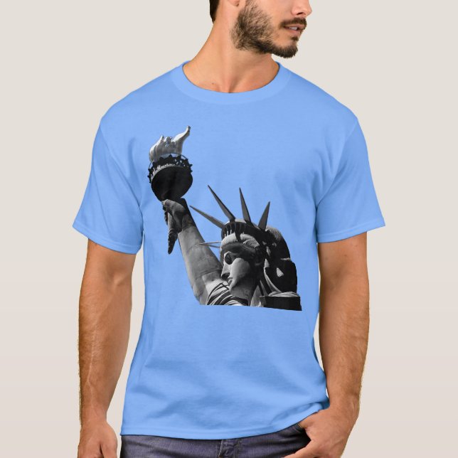 Svartvitt för frihetsgudinnan t shirt (Framsida)