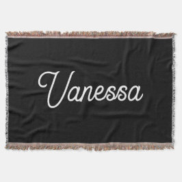 Svartvitt för handskrift namn anpassningsbar profe filt