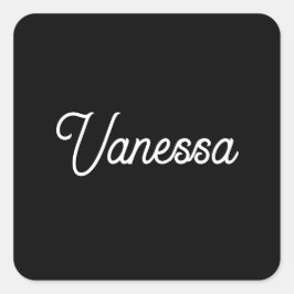 Svartvitt för handskrift namn anpassningsbar profe fyrkantigt klistermärke