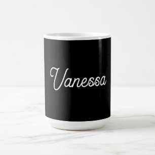 Svartvitt för handskrift namn anpassningsbar profe kaffemugg