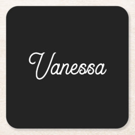 Svartvitt för handskrift namn anpassningsbar profe underlägg papper kvadrat