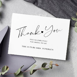 Svartvitt för möhippa av elegant-skript tack kort