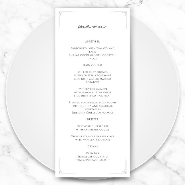 Svartvitt Formellt Vintage bröllop Program (Skapare uppladdad)