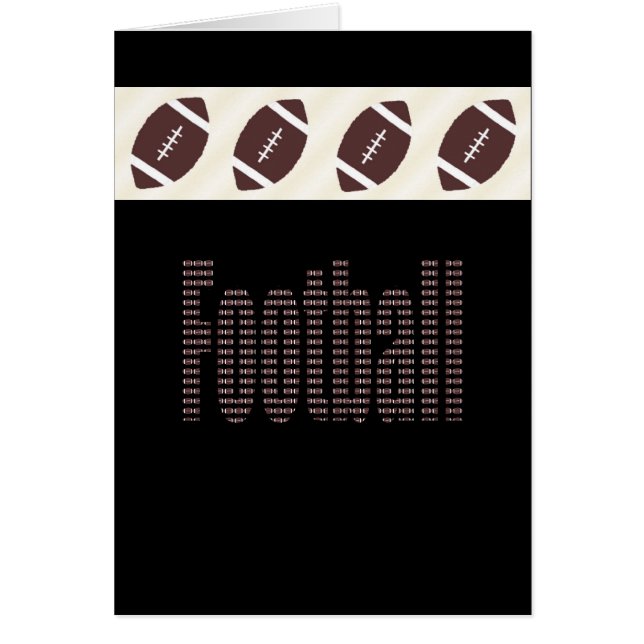 Svartvitt fotbollfläktkort hälsningskort (Framsidan)