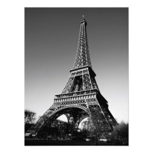 Svartvitt foto för Eiffel torn