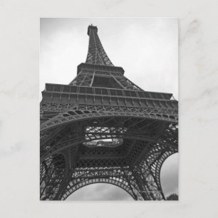 Svartvitt fotografera av det Eiffel torn Vykort