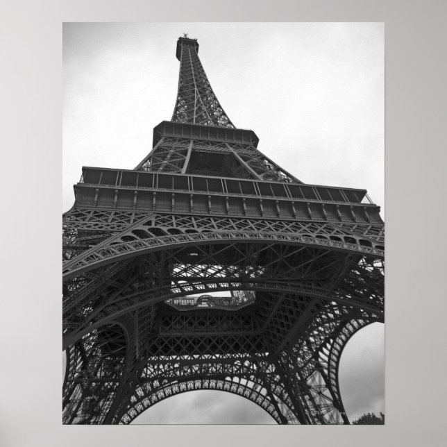 Svartvitt fotografi av Eiffel Torn Poster (Framsidan)