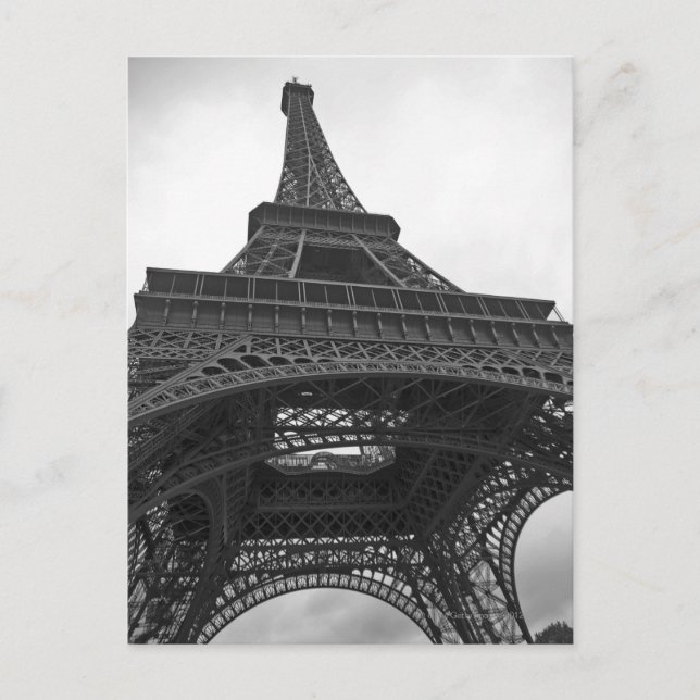 Svartvitt fotografi av Eiffel Torn Vykort (Framsida)