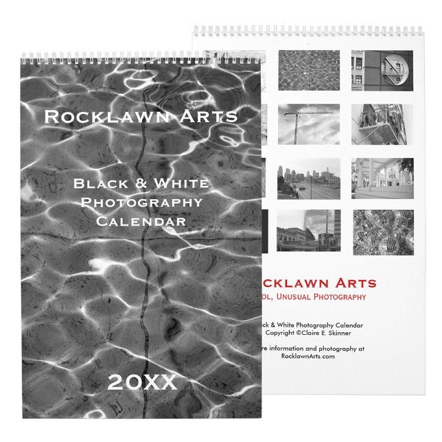 Svartvitt fotokonst spanska kalender (Fine Art Black and White Photography Spanish Calendar, front/back)