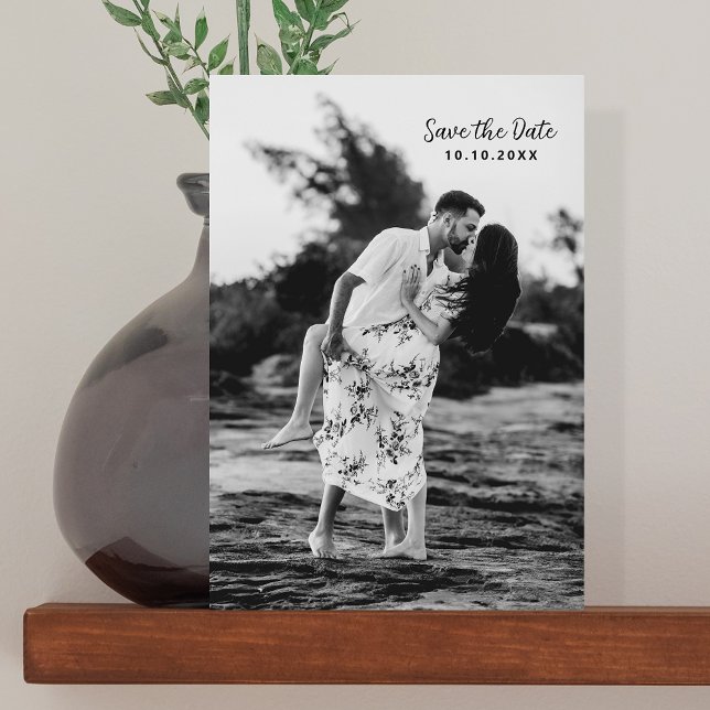 Svartvitt fotomall QR-kod Spara datum Datumet (Skapare uppladdad)