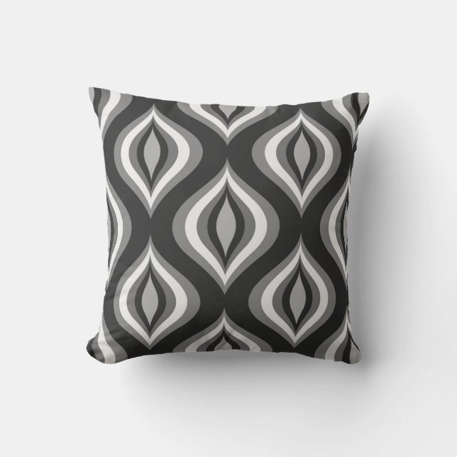 Svartvitt garderoband Modern Geometric Mönster Kudde (Framsida)