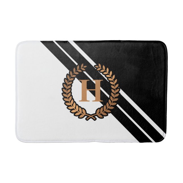 Svartvitt geometriskt badrumsmatta (Framsidan)