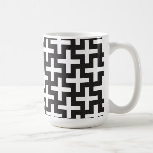 Svartvitt geometriskt kaffemugg