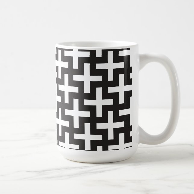 Svartvitt geometriskt kaffemugg (Höger)